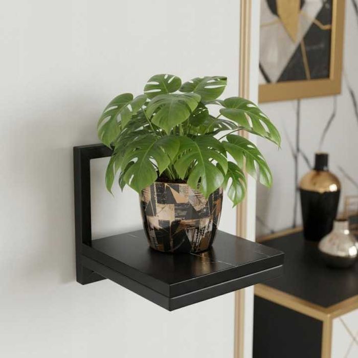 Kwietnik ścienny wiszący loft czarny dąb rustykalny