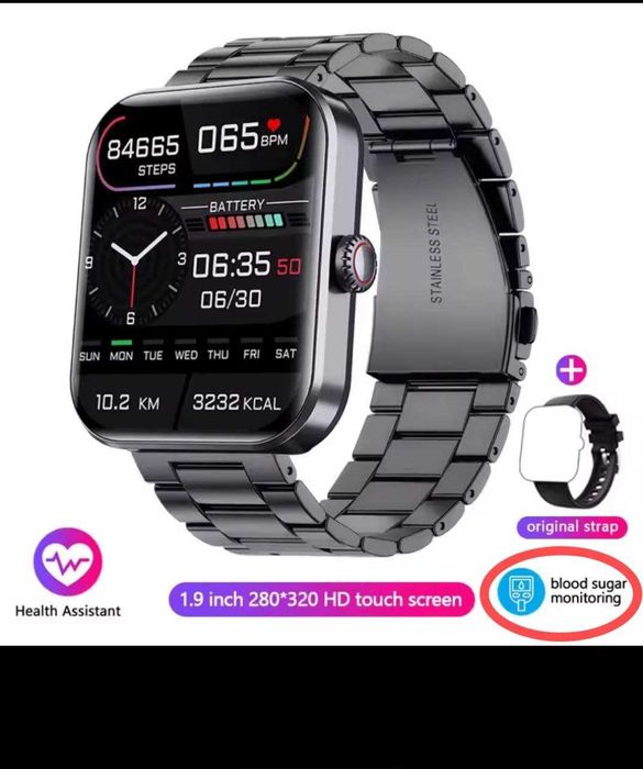 Глюкометр ELEGANT. Смарт годинник. Рівень цукру в крові. Ар.тиск. IP67