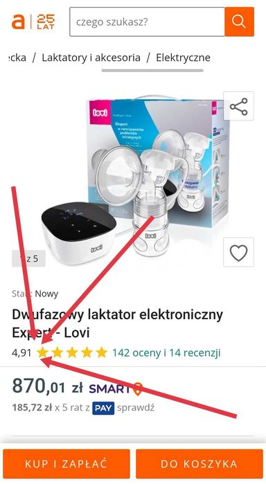 Mega zestaw! Laktator dwufazowy elektroniczny Expert - Lovi + GRATISY