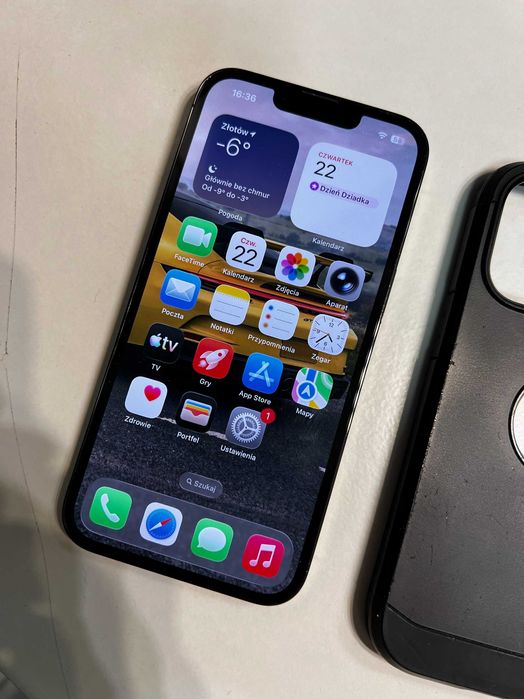 Telefon iPhone 13 Pro 128GB Czarny - 93% Baterii Etui,Kabel Oryginał!