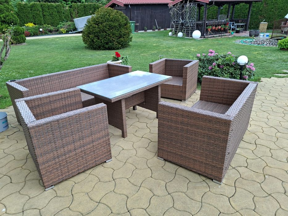 Meble Ogrodowe Z Technorattanu Roma Apetito 6 Garden Point Brązowe