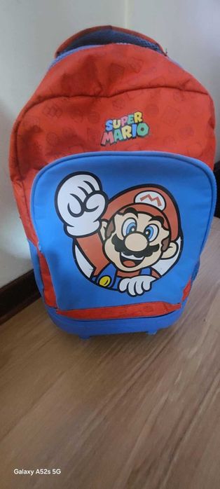 Mochila Super Mario com Rodinhas Como Nova!