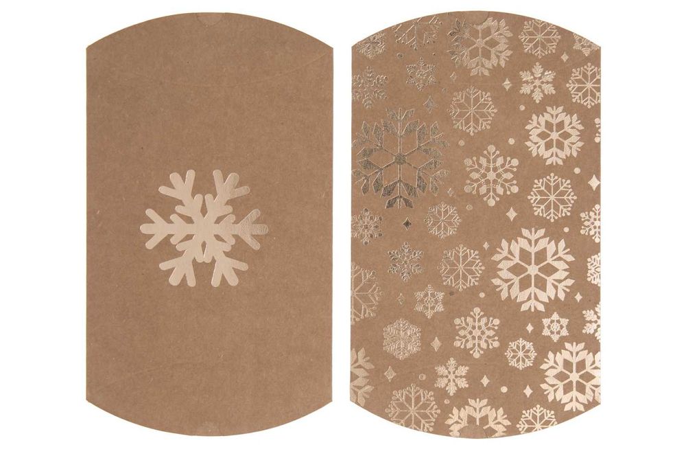 Pudełka składane pillow box "śnieżynki" 1opak./2szt.