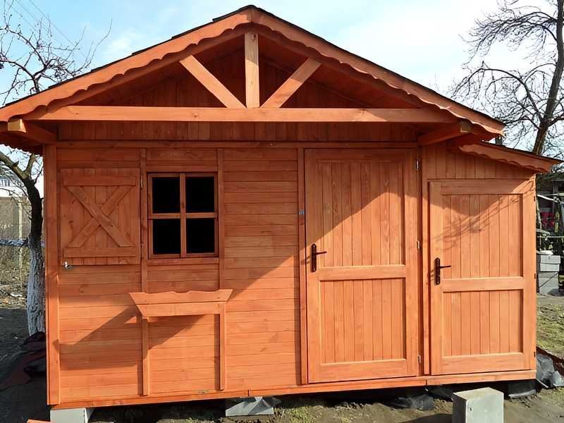 Domek Narzędziowy 4x3 z Pomieszczeniem Gospodarczym Malowany Podłoga