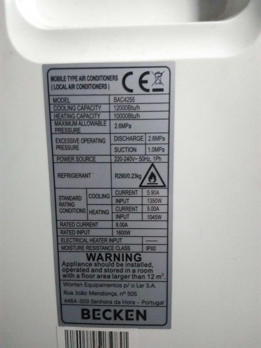 Ar Condicionado Becken 10.000/12.000BTU's