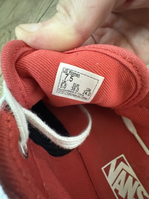 Червоні кеди Vans, 37 розмір