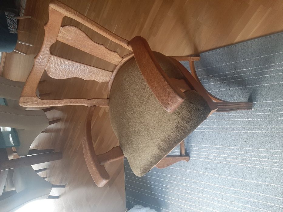Krzesło plus fotel, dębowe