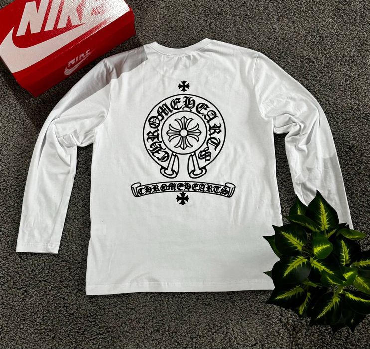 Лонгслів Chrome Hearts / Білий Лонгслів Хром Хартс / Лонгслив Хром