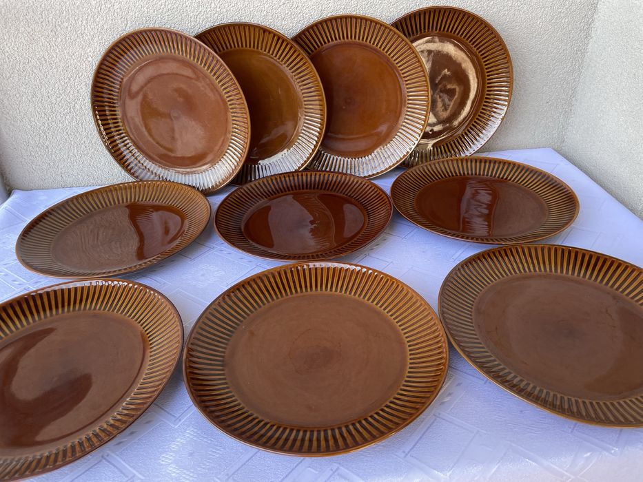 Talerze porcelit Pruszków emka PRL vintage