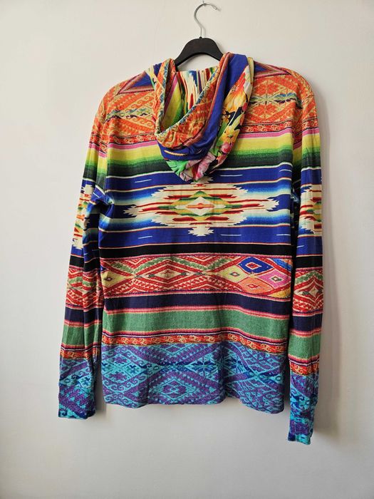 Kolorowa bluza z kapturem Polo Ralph Lauren, azteckie wzory