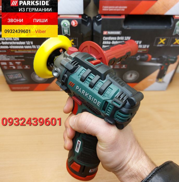 Аккум. полировальная машинка из ГЕРМАНИИ Parkside PAAP 12 C3 с набором