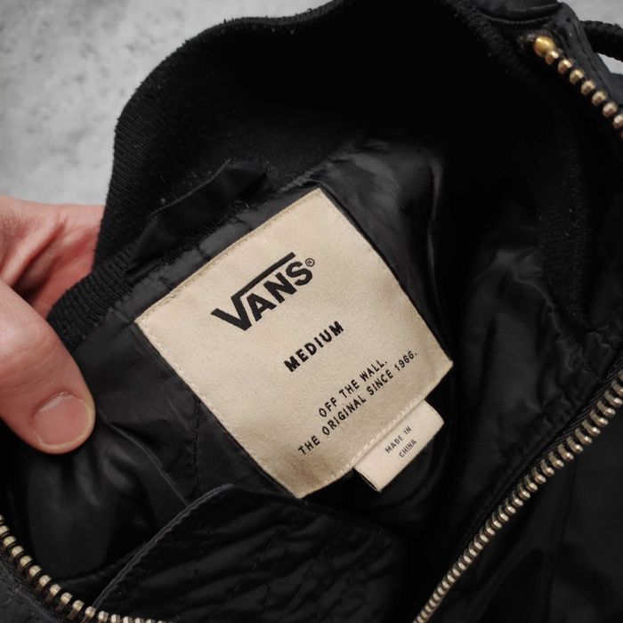 MĘSKA Kurtka Przejściowa Bomber Rozpinana Kaptur Vans Czarna Pocket