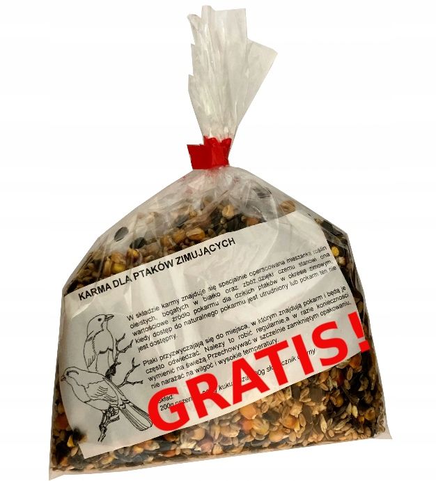 karmnik dla ptaków zimujących wiszący budka domek zielony + karma gratis