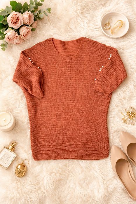 Brązowy Sweter damski