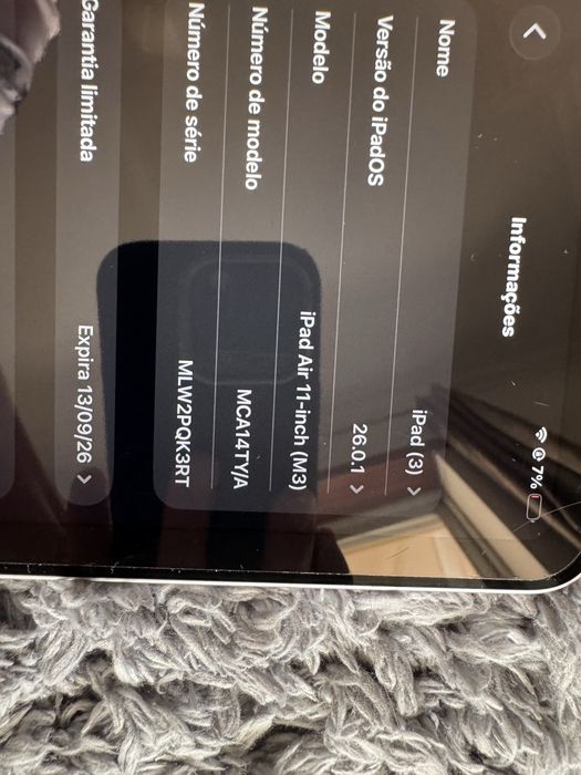 Ipad air 2025 m3 256g cinzento