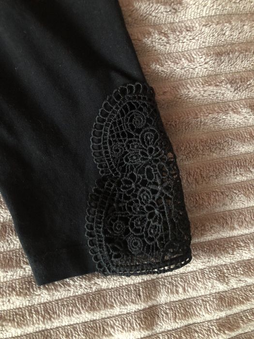 Legginsy 3/4 rybaczki czarne dla dziewczynki, rozmiar 110, C&A