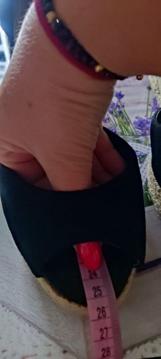 Espadryle czarne na koturnie