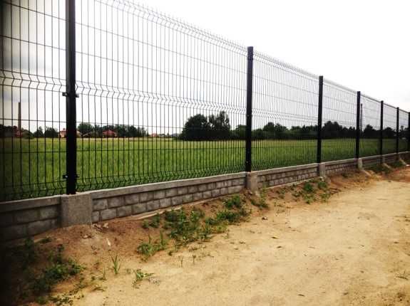 Ogrodzenie panelowe, słupek+panel+płyta.