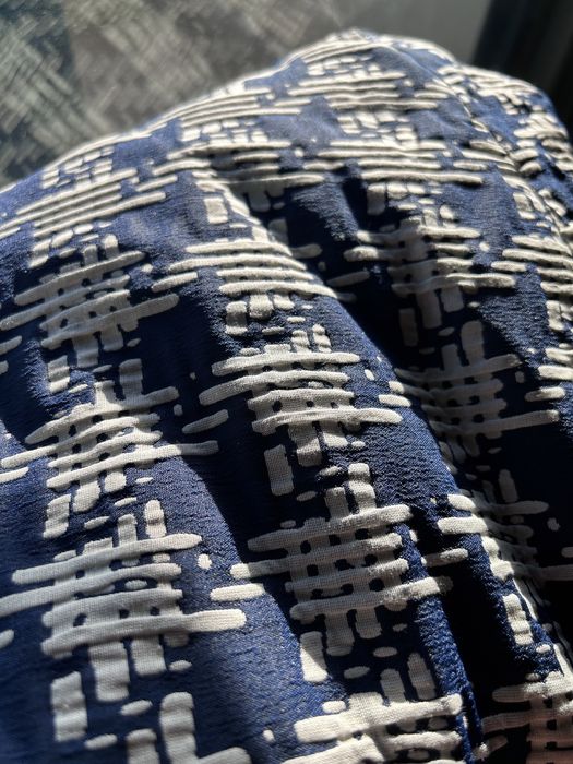 Saco de pano azul marinho e branco