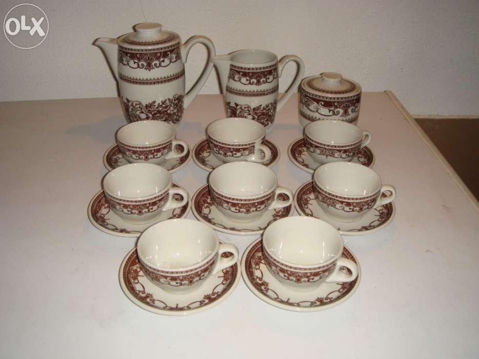 Serviço de café, porcelana de Coimbra,Novo