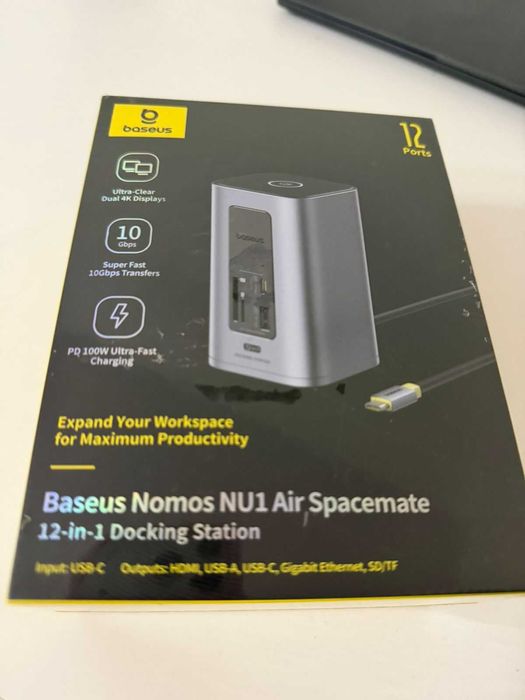 OS-Baseus NU1 Air Spacemate Stacja Dokująca 12w1 Space Grey
