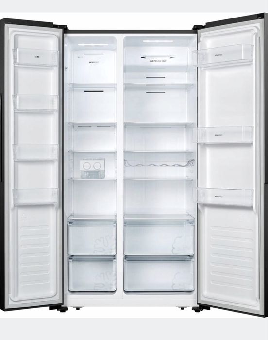 Lodówka side by side noFrost czarna kostkarka inverter gorenje