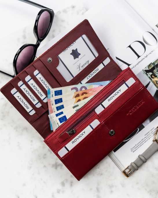 4U Cavaldi portfel skóra naturalna czerwonyPN27-BCF-BL-1321RED ttst765