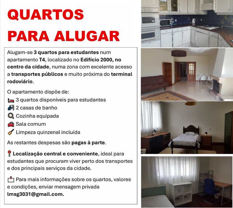 Quartos para Arrendar