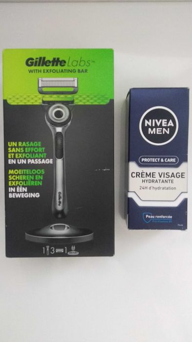 Бритва Gillette Labs (3 картриджа) + подарунок Nivea men