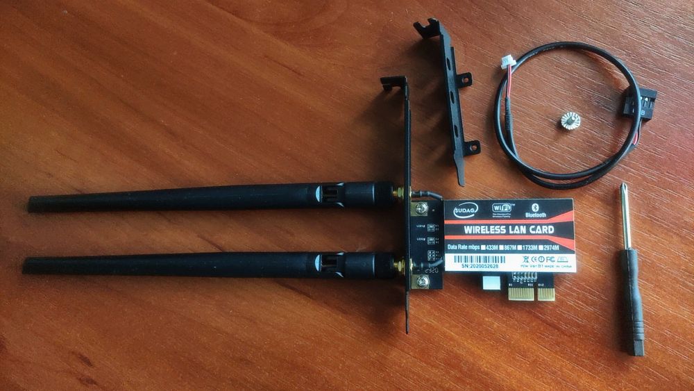 PCI e WiFi адаптер 2,4 Ghz /5 Ghz (1200 Мбит/с) Blutetooth