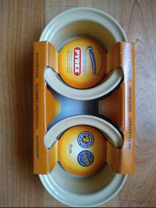 PYREX, 2 dwie małe żaroodporne foremki, muffinki lub creme brulee