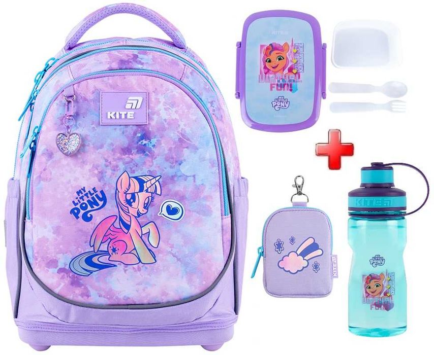 Рюкзак шкільний Kite Education My Little Pony LP26-724S  подарунок ланчбокс та пляшка  (на зріст дитини 115-130 см)