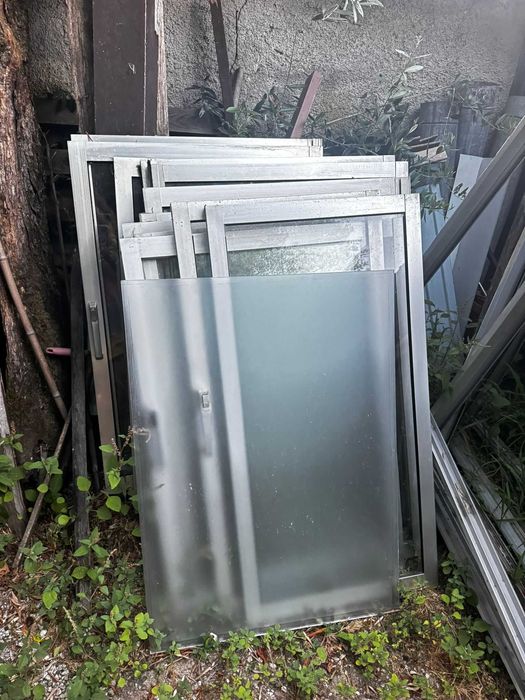 5 janelas de alumínio usadas