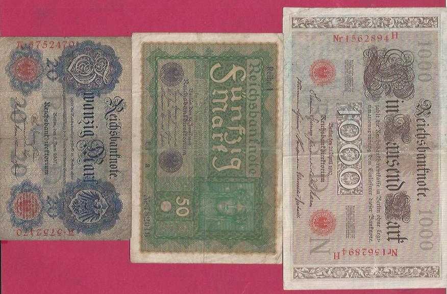 NOTAS   3   DA   Alemanha  antigas nota de grandes dimensoes