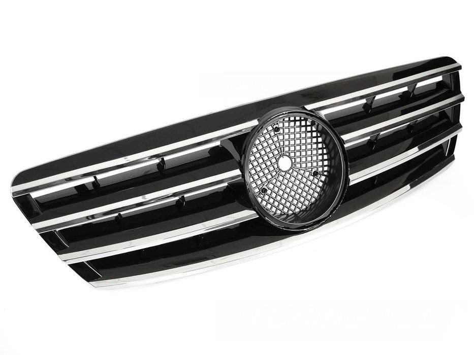 Grelha frontal cromado e preto piano brilhante para MERCEDES Classe C W203 00-07 em plástico Sport LOOK