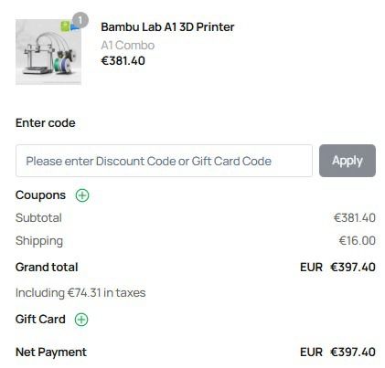 Bambu Lab A1 Combo 3D Printer (Sealed)507057308896471041