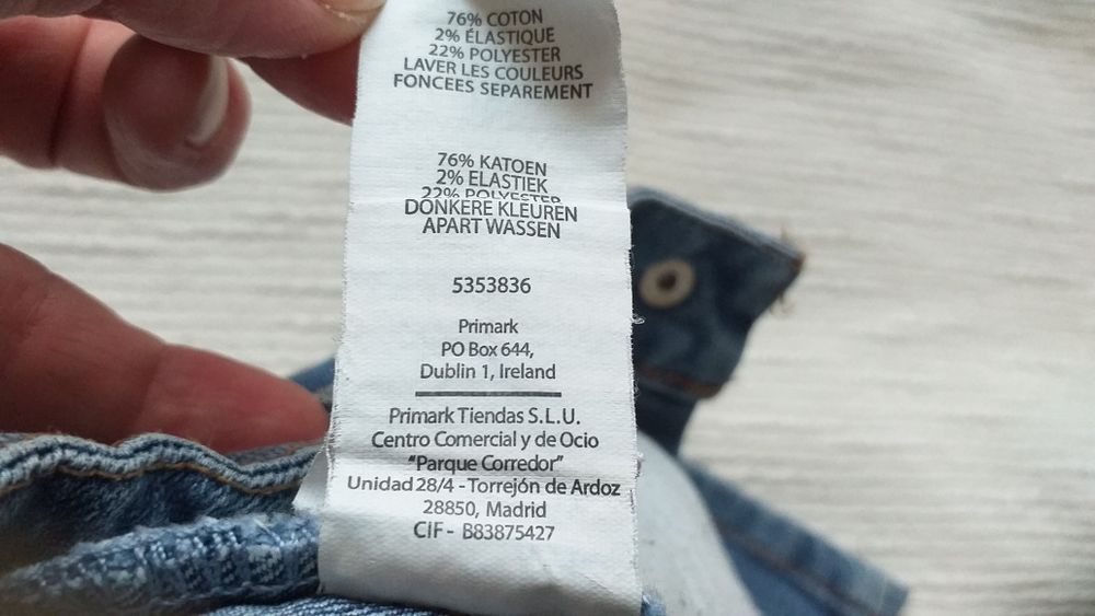 Spodnie jeansy rurki Primark r. 110-116