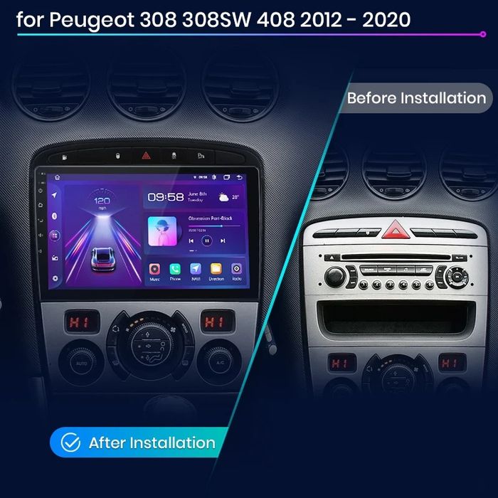 Rádio 9" android Peugeot 408 e 308 CARPLAY WIFI GPS 2/32GB Novo