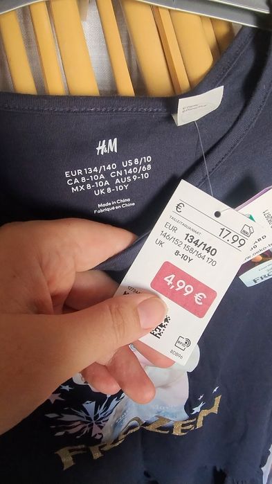 Сукня, плаття, з довгим рукавом, hm, h&m, Disney, Ельза, холодное серце, крижане серце, 134-140