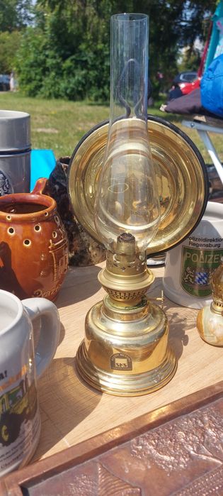 Lampa naftowa miedziana