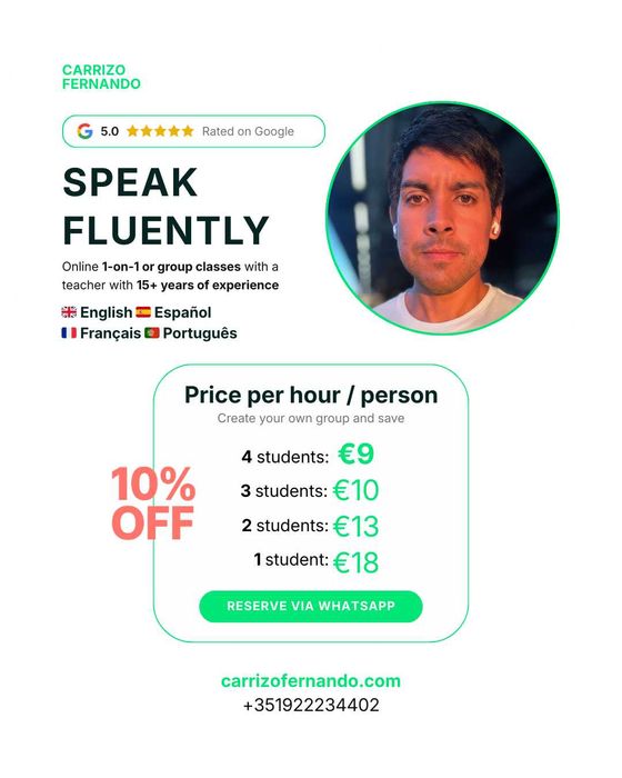 Aulas Online de Idiomas: Inglês, Espanhol, e Português.