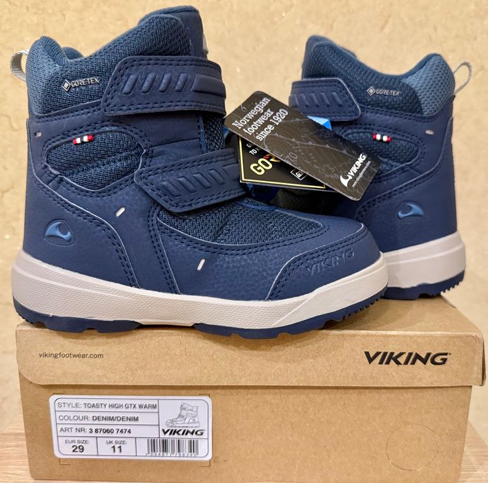 Зимові черевики Viking Gore-Tex 29 р.,устілка 19,4 см,ширина 7 см,нові