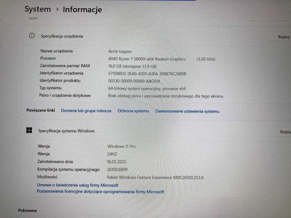 Lenovo Legion 5 15ACH6 RTX3050 AMD 5800h 16GB RAM 512GB SSD NVME
