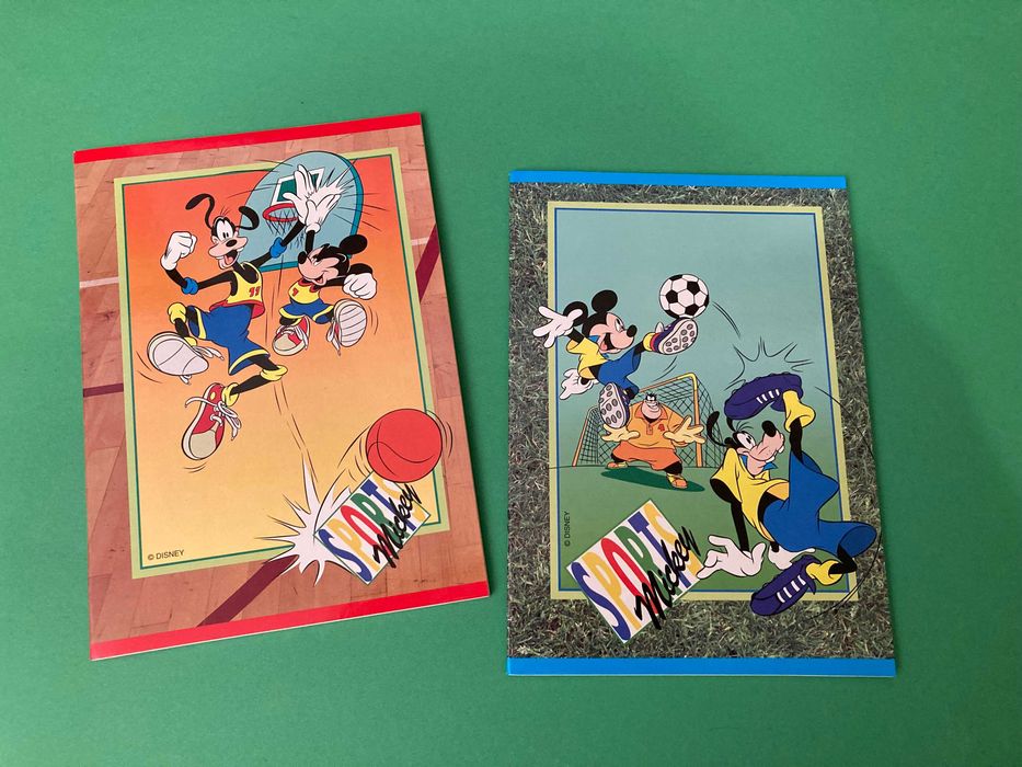 Colecção de 4 Cadernos Escolares Sport Mickey Disney Anos 80 Ambar