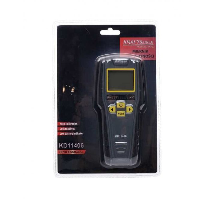 MIERNIK WILGOTNOŚCIOMIERZ tester wilgotności drewna magazyn 9V kd11406