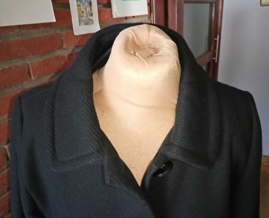 Max Mara czarny flauszowy płaszczyk 44