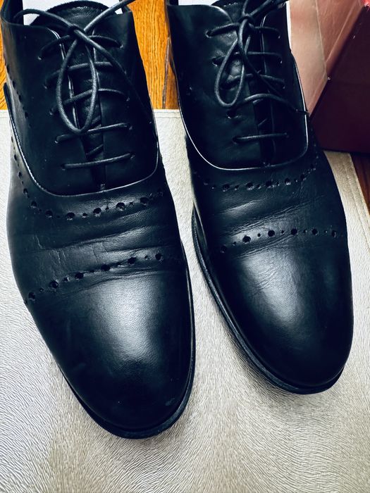 Buty wsuwane damskie oksfordki Baldinini 42 czarne skórzane idealne