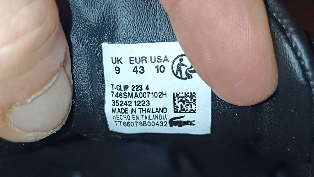 Męskie sneakersy LACOSTE T-CLIP r.43 skóra stan bardzo dobry