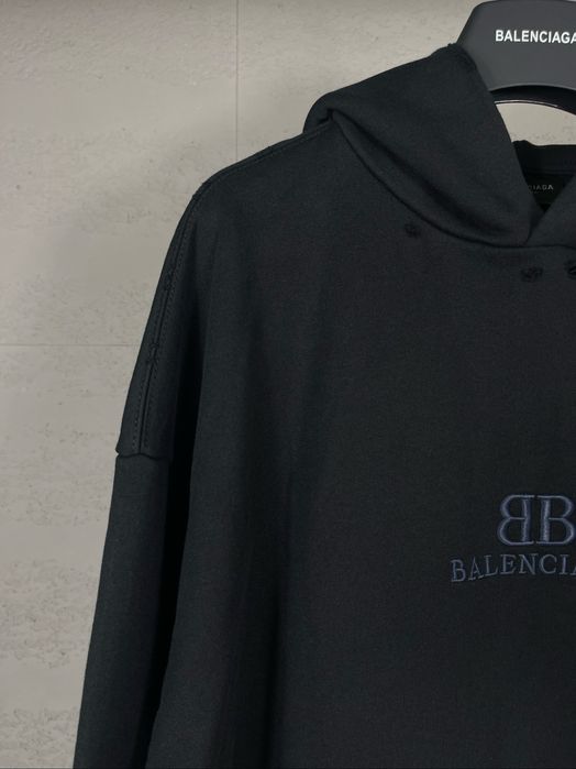 BALENCIAGA худи оверсайз унисекс черное мужское порванное оригинал
