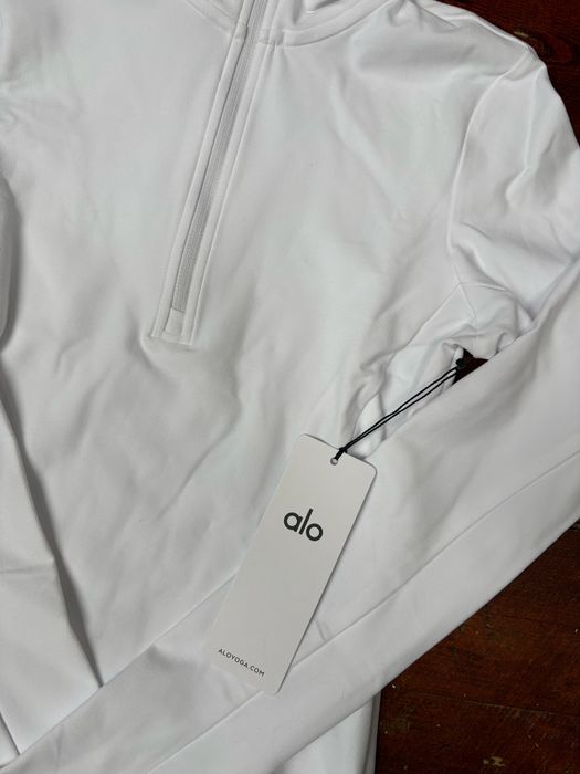 Alosoft Alo Yoga XS bialy long sleeve 1/2 rapid
